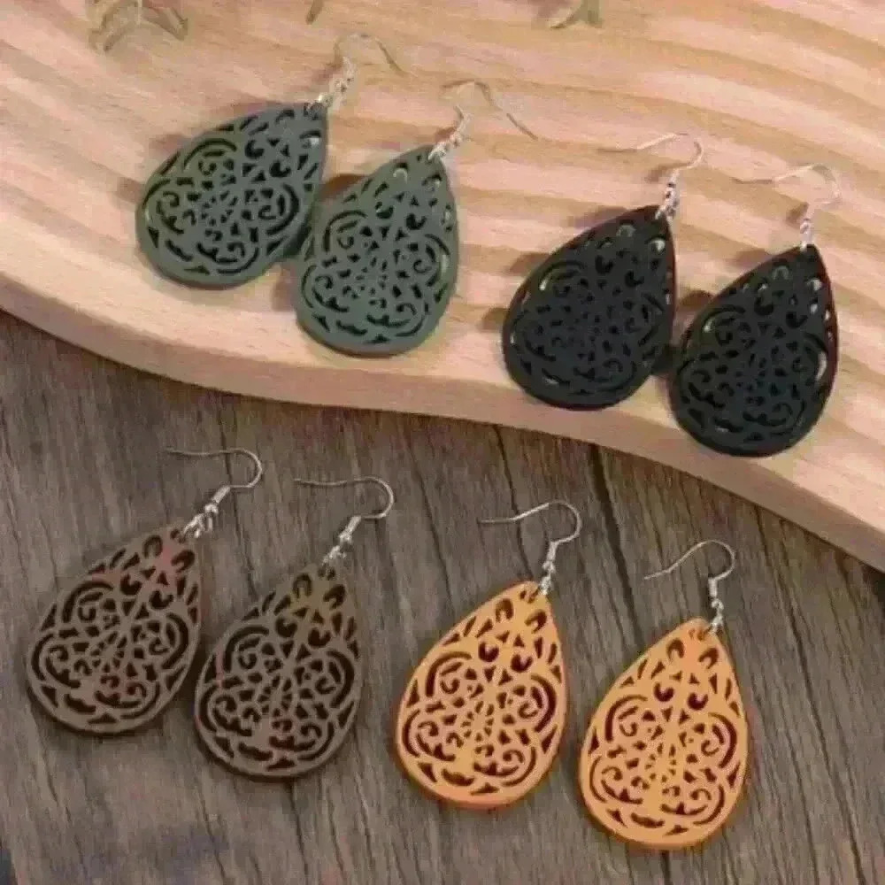 New 4pairs set Water Drop Earrings in Four Colors